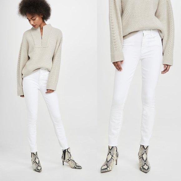 MOTHER Denim - NWT Mother High Waisted Looker Ankle Fray Jeans Stretch Fairest Of Them All 25